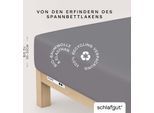 Spannbettlaken SCHLAFGUT "PURE Bio-Baumwolle mit Elasthan, 170 g/m², Bettlaken, Spannbetttuch", grau (grau mid), 1 Stk., Jersey, 90-100x190-220 30cm, Jersey, Obermaterial: 95% Baumwolle, 5% Elasthan, Bettlaken, Spannbettlaken, PREMIUM Laken für Matratzen bis 30cm Höhe, dehnbar blickdicht, straff
