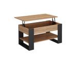 Vicco Couchtisch, Eiche, Anthrazit, Holzwerkstoff, Rechteckig, 92x47x51 cm, Wohnzimmer, Wohnzimmertische, Couchtische