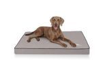 Knuffelwuff Orthopädische Hundematte Nantucket aus Velours mit Handwebcharakter grau L