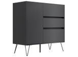 Mid.you , Graphitfarben, Eichefarben , Holzwerkstoff , 3 Schublade(n) Schubladen , 99x93.6x42 cm , stehend ,