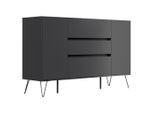 Mid.you , Graphitfarben , Holzwerkstoff , 3 Schublade(n) Schubladen , 155x93.6x42 cm , stehend ,