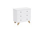 Livetastic , Weiß , Holzwerkstoff , Pinie , 3 Schublade(n) Schubladen , 95x90x50 cm , stehend ,
