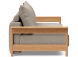 Schlafsofa INNOVATION LIVING ™ "MALLOY 3-Sitzer mit Funktion, bequem & hochwertige Verarbeitung", beige (gravel), B:230cm H:80cm T:118cm, 100% Polyester, Sofas, Schlafsofa, Hohe Rückenlehne, stabile Armlehnen aus Eichenholz, B:230