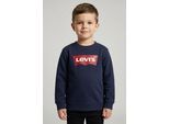Sweatshirt LEVI'S KIDS "LVB LVB FRENCH TERRY BATWING", Jungen, Gr. 36M (98), blau (marineblaus), Sweatware, Obermaterial: 55% Baumwolle, 45% Polyester, bedruckt, regular fit normal, Rundhals, Rippbündchen, Sweatshirts Sweatshirt, BABY UNISEX