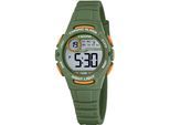 Chronograph CALYPSO WATCHES "Junior Collection", grün (khaki), Armbanduhren, Kinder, Chronograph, Kinderuhr, Quarzuhr, Armbanduhr, digital, Datum, Stoppfunktion