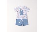 Latzhose IDO "BABY BOY SUMMER SET", Mädchen, Gr. 12, EURO-Größen, weiß, orange, 95% Baumwolle, 5% Elasthan, Hosen