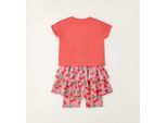 Minirock SARABANDA "BABY GIRL SUMMER SET", Mädchen, Gr. 3A, rot (coral), 95% Baumwolle, 5% Elasthan, Röcke Minirock