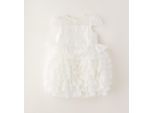 Sommerkleid SARABANDA "BABY GIRL LAY DRESS", Mädchen, Gr. 3A, EURO-Größen, weiß (sanftes weiß), 100% Polyester, Kleider Sommerkleid