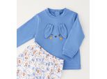 Strampler IDO "BABY BOY TWO PIECES SET", Kinder, Gr. 3, EURO-Größen, blau, 95% Baumwolle, 5% Elasthan, Overalls