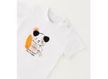 T-Shirt IDO "BABY BOY SUMMER T-SHIRT", Jungen, Gr. 3, weiß (optical weiß), 100% Baumwolle, Shirts T-Shirt