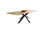 Linea Natura Esstisch, Schwarz, Eiche, Holz, Metall, Eiche, massiv, rechteckig, eckig, Sternfuß, 100x75x200 cm, in verschiedenen Größen erhältlich, Variantenauswahl, Esszimmer, Tische, Esstische