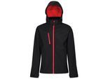 Regatta Venturer Jas met Kap en Zachte Shell Jas voor heren (Zwart/Klassiek Rood)