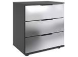 P & B , Graphitfarben, Klar , Glas, Holzwerkstoff , 3 Schublade(n) Schubladen , 52x58x38 cm , BQ - Bündnis für Qualität, Made in Germany, DIN EN ISO 9001 , Typenauswahl ,