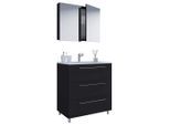 Mid.you , Schwarz , Holzwerkstoff , 3 Schublade(n),3 Schublade(n) Schubladen , 80 cm , stehend ,
