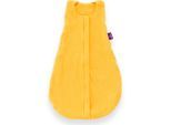 Babyschlafsack TRÄUMELAND "Sommerschlafsack LIEBMICH Baumwollmusselin, in den Größen 60-110", Baby, Gr. L: 90cm, gelb (senfgelb), Bezug: 100% Baumwolle, Schlafsäcke