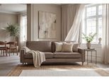 3-Sitzer OTTO HOME "Pinto Skandi,Maxi-Ausführung, 236 cm, Chenille, Struktur", braun, B:236cm H:89cm T:97cm, 100% Polyester, Sofas, 3-Sitzer, mit Keder, Massivholzfüße Eiche geräuchert, Wellenunterfederung