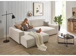 Ecksofa OTTO HOME "SHERWOOD XXL Cord 284, Big-Sofa L-Form, tiefe Sitzfläche 95 cm", beige (hellbeige), B:284cm H:90cm T:195cm, 100% Polyester, Sofas, Ecksofa, Recamiere rechts/links, als Schlafsofa stellbar, Cord u. Leinenoptik