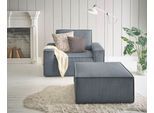 Sessel OTTO HOME "SHERWOOD Cord Sessel-Set", grau (dunkelgrau), B:120cm H:85cm T:166cm, 100% Polyester, Sessel, Sessel, Loveseat und Hocker im Set, passend zur Polster-Serie SHERWOOD