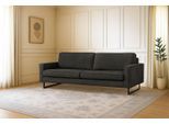 3-Sitzer OTTO HOME "Maxi-Ausführung Pinto, 236 cm, Cord, Chenille, Lederoptik", schwarz (onyx), B:236cm H:85cm T:97cm, 90% Polyester, 10% Nylon, Sofas, 3-Sitzer, mit Keder, schwarze Metallfüße, Wellenunterfederung