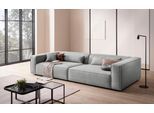 3-Sitzer "PIARA XXL Cord, Sofa mit Kedernaht", grau (hellgrau), B:316cm H:66cm T:136cm, 100% Polyester, LEGER HOME BY LENA GERCKE, Sofas, 3-Sitzer, schwarze Füße, bequemer Sitzkomfort, extra tiefe Sitzfläche