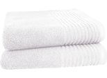 Handtücher DYCKHOFF "Handtuch-Set BRILLANT 2-tlg., Baumwolle, 50x100 cm", weiß, B:50cm L:100cm, Frottier, Baumwolle, Handtücher, Handtücher, Baumwolle