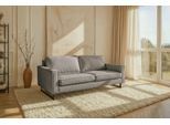 3-Sitzer OTTO HOME "Maxi-Ausführung Pinto, 236 cm, Cord, Chenille, Lederoptik", grau (silber grau), B:236cm H:85cm T:97cm, 100% Polyester, Sofas, 3-Sitzer, mit Keder, schwarze Metallfüße, Wellenunterfederung