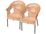 Gartensessel MERXX "Ravenna", beige (natur), B:61cm H:87cm T:67cm, Sessel, Gartensessel, 2er Set, Polyrattan
