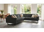 Ecksofa OTTO HOME "Pinto, XXL, 250/290 cm, langer Schenkel, Ottomane", schwarz (onyx), B:290cm H:85cm T:250cm, 90% Polyester, 10% Nylon, Sofas, Ecksofa, Cord, Chenille, Lederoptik, mit Keder, Metallfüße, Wellenunterfederung