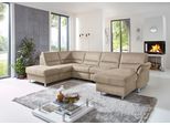 Wohnlandschaft DIE PLANBAR "ZE-EM16033 U-Form, Breite 316 cm", deluxe mandel, B:316cm T:203cm, 100% Polyester, Sofas, Wohnlandschaft, wahlweise mit Kopfstützen und echt bezogenem Rücken