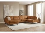 Wohnlandschaft OTTO HOME "Pinto, 350 cm, U-Form, XXL, mit Ottomanen", brick rot, B:350cm H:85cm T:206cm, 100% Polyester, Sofas, Wohnlandschaft, Cord, Chenille, Lederoptik, mit Keder, Metallfüße, Wellenunterfederung