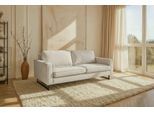 3-Sitzer OTTO HOME "Pinto, 206 cm, Cord, Chenille, Lederoptik", beige (creme), B:206cm H:85cm T:97cm, 100% Polyester, Sofas, 3-Sitzer, mit Keder, schwarze Metallfüße, Wellenunterfederung