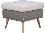 Hocker OTTO HOME "Salla", beige (creme, taupe), B:58cm H:49cm T:58cm, 100% Polyester, Hocker, Hocker, 2-farbig, Bouclé oder Struktur fein, passend zum Sessel
