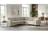 Ecksofa OTTO HOME "Pinto, XXL, 250/290 cm, langer Schenkel, Ottomane", beige (creme), B:290cm H:85cm T:250cm, 100% Polyester, Sofas, Ecksofa, Cord, Chenille, Lederoptik, mit Keder, Metallfüße, Wellenunterfederung