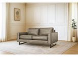 2-Sitzer OTTO HOME "Pinto, 166 cm, Cord, Chenille, Lederoptik", grau (taupe), B:166cm H:85cm T:97cm, Luxus-Microfaser (100% Polyester);Cord (92% Polyester, 8% Polyamide), Sofas, 2-Sitzer, mit Keder, schwarze Metallfüße, Wellenunterfederung