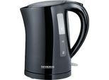 SEVERIN Wasserkocher, 1,5 Liter, 2.200 Watt, 360° central-cordless, Anti-Kalk-Sieb, verdecktes Heizelement, Schwarz