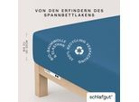 Spannbettlaken SCHLAFGUT "PURE Bio-Baumwolle mit Elasthan, 170 g/m², Bettlaken, Spannbetttuch", blau (blau mid), 1 Stk., Jersey, 140-160x200-220 30cm, Jersey, Obermaterial: 95% Baumwolle, 5% Elasthan, Bettlaken, Spannbettlaken, PREMIUM Laken für Matratzen bis 30cm Höhe, dehnbar blickdicht, straff