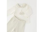 Strampler IDO "BABY BOY TWO PIECES SET", Kinder, Gr. 1, EURO-Größen, cream, 95% Baumwolle, 5% Elasthan - 100% Baumwolle, Overalls