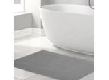 Badematte HAMMETEX "rutschfeste Badvorleger, Hotelmatte", grau (hellgrau), H:7,5mm, Baumwolle, Badematten, Badematte, einfarbig, 100% Baumwolle, in 2 Größen erhältlich