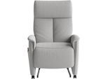 TV-Sessel SIT & MORE "Cremona Comfort", grau (silber), B:76cm H:110cm T:84cm, 98% Polyester, 2% Polyamid, Sessel, wahlweise manuell oder elektrischer Funktion mit Akku