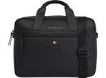 Messenger Bag TOMMY HILFIGER "ESSENTAIL", Herren, Gr. B/H/T: 40cm x 30cm x 10cm, schwarz, Lederimitat, Taschen, mit Laptoptasche