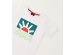T-Shirt SARABANDA "BABY BOY SUMMER T-SHIRT", Jungen, Gr. 24M, weiß (optical weiß), 100% Baumwolle, Shirts T-Shirt