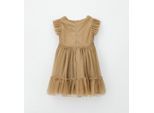 Sommerkleid IDO "BABY GIRL LAY DRESS", Mädchen, Gr. 4A, EURO-Größen, beige (braun), 100% Polyester, Kleider Sommerkleid