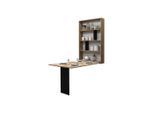 Mirjan24 Wandklapptisch, Eiche Wotan, Schwarz, Holzwerkstoff, Rechteckig,Rechteckig, 85x203x19 cm, Esszimmer, Tische