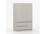 imoebel24 Drehtürenschrank, Kaschmir, Holzwerkstoff, 5 Fächer, 2 Schubladen, 120x180x50 cm, Schlafzimmer, Kleiderschränke, Drehtürenschränke