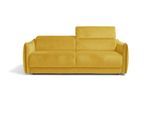 Schlafsofa EGOITALIANO "FOX, Made in Italy-Designsofa mit Dauerschlaffunktion,Breite 216 cm", gelb (teal), B:216cm H:66cm T:107cm, 100% Polyester, Sofas, Schlafsofa, Bettsofa, Luxus-Microfaser mit verstellbaren Kopfstützen
