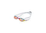 Schwimmbrille ARENA "AIR SONIC MIRROR", bunt (gold, weiß), Sportbrillen, Damen, mit verspiegelten Gläsern, breite Gläser für seitliche Sicht