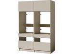 Mehrzweckschrank-Set BASIC BY BALCULINA "Washhome B/T/H 135x68x200 cm", beige (kaschmirfarben), B:135cm H:200cm T:68cm, Kastenmöbel-Sets, Breite 135cm, höhenverstellbare Metallfüße