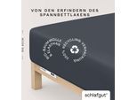 Spannbettlaken SCHLAFGUT "PURE BOXSPRING Bio-Baumwolle mit Elasthan, 170 g/m², Bettlaken", grau (grau deep), 1 Stk., Jersey-Elasthan, 140-160x200-220 40cm, Jersey-Elasthan, Obermaterial: 95% Baumwolle, 5% Elasthan, Bettlaken, Spannbettlaken, PREMIUM Boxspringbett Laken bis 40 cm Höhe, dehnbar blickdicht, straff