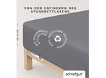 Spannbettlaken SCHLAFGUT "PURE BOXSPRING Bio-Baumwolle mit Elasthan, 170 g/m², Bettlaken", grau (grau mid), 1 Stk., Jersey-Elasthan, 140-160x200-220 40cm, Jersey-Elasthan, Obermaterial: 95% Baumwolle, 5% Elasthan, Bettlaken, Spannbettlaken, PREMIUM Boxspringbett Laken bis 40 cm Höhe, dehnbar blickdicht, straff