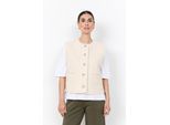 Plüschweste SOYACONCEPT "SC-SHAIMA 10", Damen, Gr. L, weiß (cream), Plüsch, Obermaterial: 100% Polyester, unifarben, normal, Rundhals, Westen, Kunstfaser